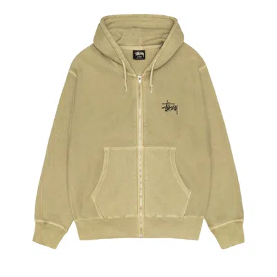 Pre-owned Stussy Basic Zip Hoodie Pigment Dyed 'elm' | Green | Men's Size M