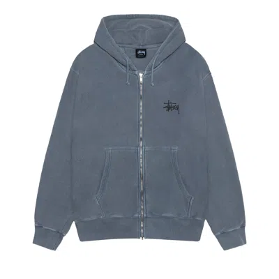 Pre-owned Stussy Basic Zip Hoodie Pigment Dyed 'navy' | Blue | Men's Size Xl