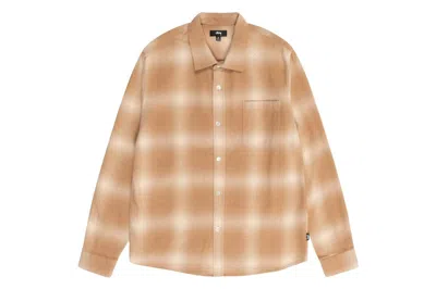 Pre-owned Stussy Bay Plaid Shirt Tan