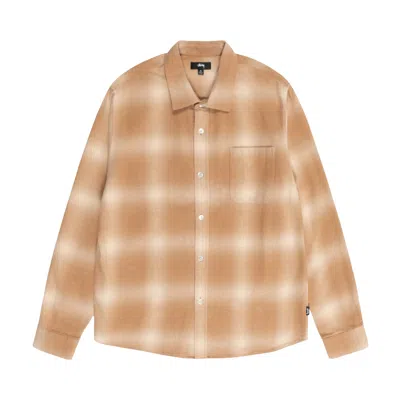 Pre-owned Stussy Bay Plaid Shirt 'tan' In Multi-color
