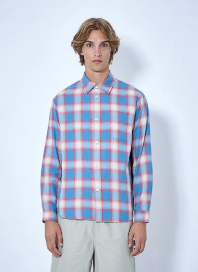 Stussy Beach Ombre Plaid Shirt In Blue