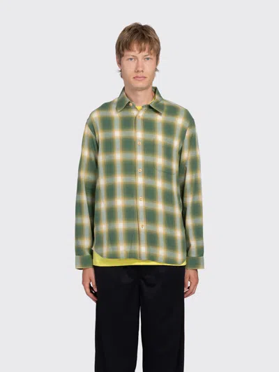Stussy Beach Ombre Plaid Shirt In Green