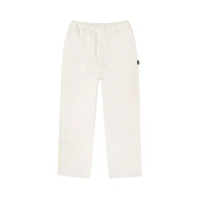 Pre-owned Stussy Beach Pant Cotton Twill 'bone' | Cream | Men's Size M In White