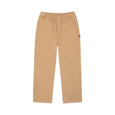Pre-owned Stussy Beach Pant Cotton Twill 'khaki' | Tan | Men's Size L In Brown
