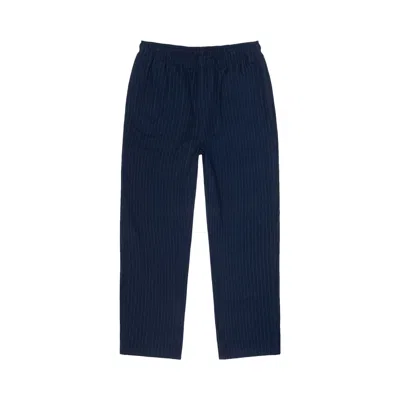 Pre-owned Stussy Beach Pant Wool Stripe 'navy' | Blue | Men's Size M