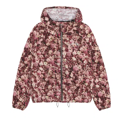 Pre-owned Stussy Beach Shell Floral Nylon 'maroon' In Multi-color