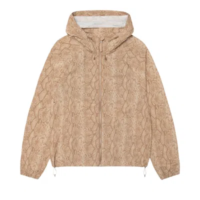 Pre-owned Stussy Beach Shell Snake Print Nylon 'khaki' | Tan | Men's Size M