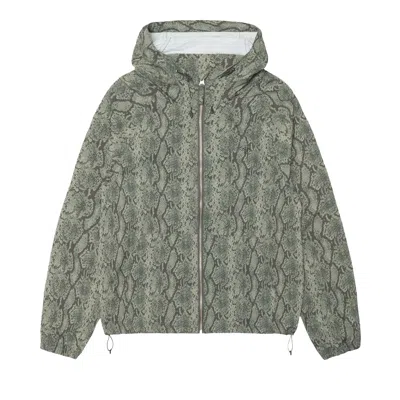 Pre-owned Stussy Beach Shell Snake Print Nylon 'olive' | Green | Men's Size L