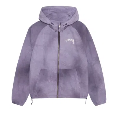 Pre-owned Stussy Beach Shell Wave Dye Zip Hoodie 'grape' In Purple