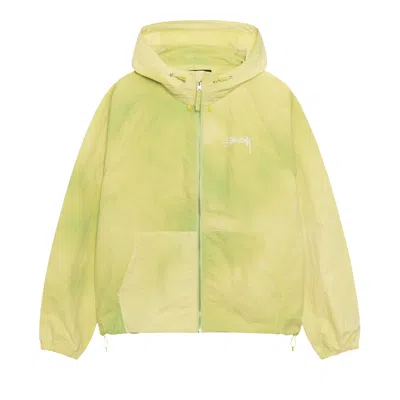 Pre-owned Stussy Beach Shell Wave Dye Zip Hoodie 'lime' In Green