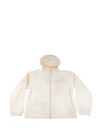 Stussy Beach Shell Wave-dye Hooded Jacket In Neutral