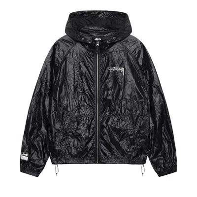 Pre-owned Stussy Beach Wrinkled Nylon Shell 'black'