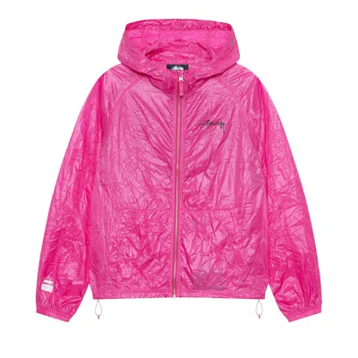 Pre-owned Stussy Beach Wrinkled Nylon Shell 'magenta' In Pink