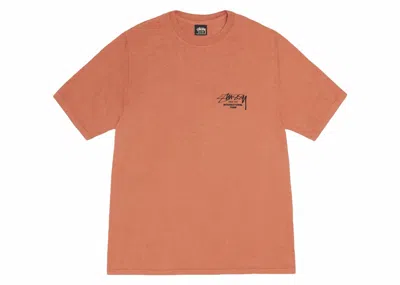 Pre-owned Stussy Beat Sounds Pigment Dyed Tee Shirt In Rust In Brown