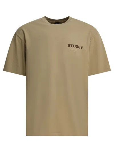 Stussy Beige Cotton T-shirt In Brown