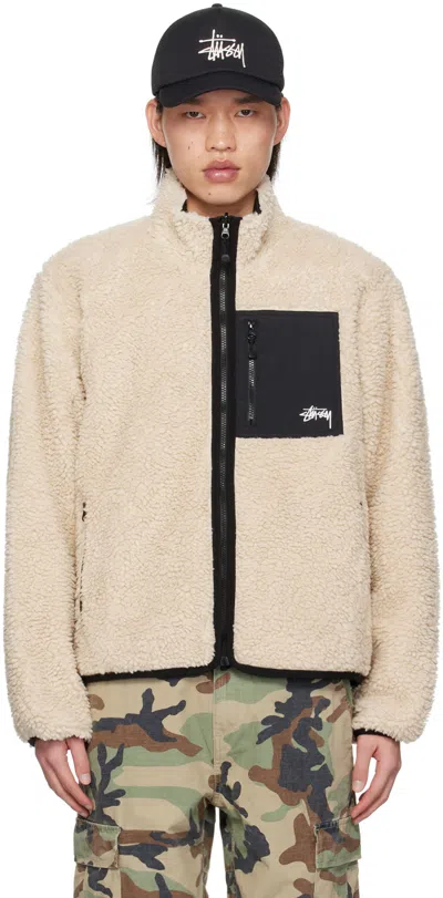 Stussy Beige Reversible Jacket In Beig Beige