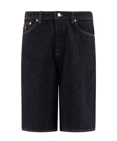 Stussy Belt-loop Denim Shorts In Blue