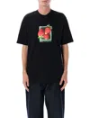 Stussy Black Crewneck Printed T-shirt In Black