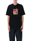 Stussy Black Crewneck Printed T-shirt In Black
