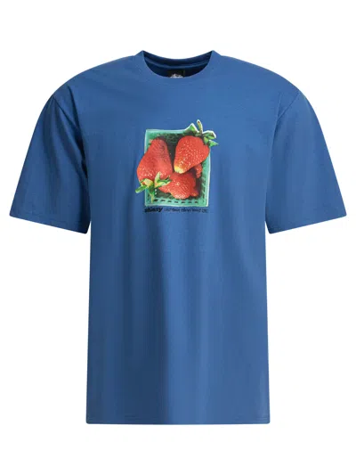 Stussy Berries Print T-shirt In Blue
