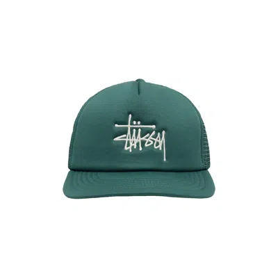 Pre-owned Stussy Big Basic Trucker Cap 'dark Teal' | Green | Men's Size Onesize