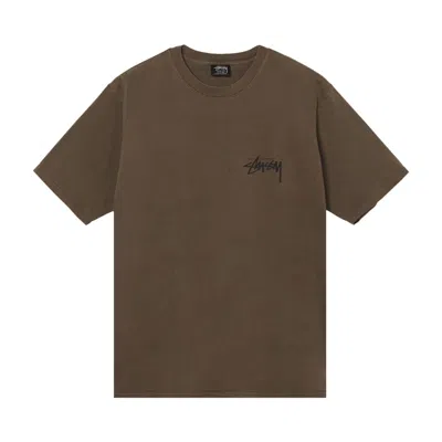 Pre-owned Stussy Big League Pigment Dyed Tee 'coffee' In Brown