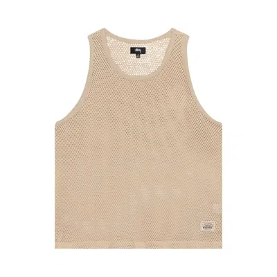 Pre-owned Stussy Big Mesh Tank 'natural' In Cream
