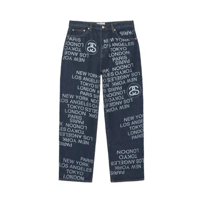 Pre-owned Stussy Big Ol' City Link Denim Jean 'one Wash' In Blue