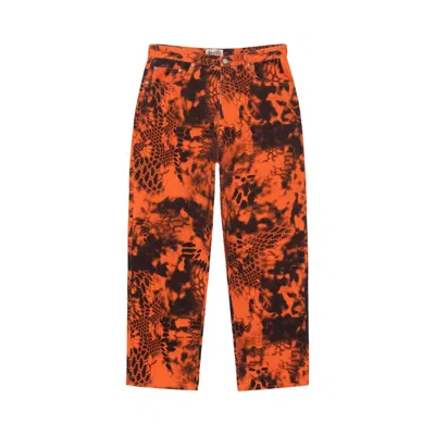 Pre-owned Stussy Big Ol' Jean 'inferno' In Orange