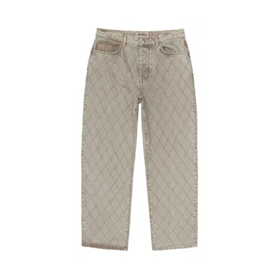 Pre-owned Stussy Big Ol' Jean Quilted Denim 'vintage Washed' In Cream