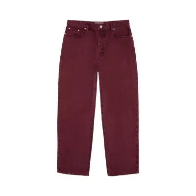 Pre-owned Stussy Big Ol' Jean 'wine' In Red