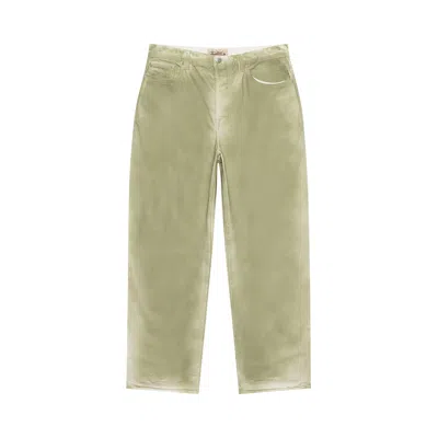 Pre-owned Stussy Big Ol' Spray Dye Jean 'olive' In Green