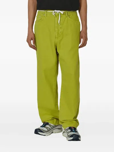 Stussy Big Ol Washed Canvas Jeans In Green