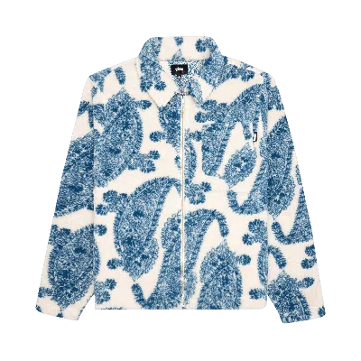 Pre-owned Stussy Big Paisley Full Zip Sherpa 'natural' In Multi-color