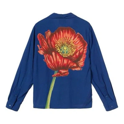 Stussy Big Poppy Ls Shirt 'blue'