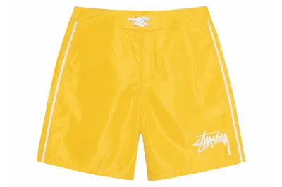 Pre-owned Stussy Big Stock Board Short Yellow