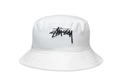 Pre-owned Stussy Big Stock Bucket Hat Natural