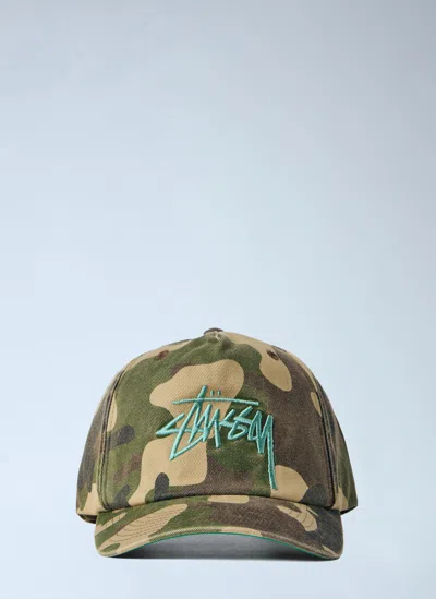Stussy Big Stock Mid Depth Cap In Green