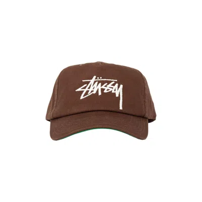 Pre-owned Stussy Big Stock Mid Depth Hat 'chocolate' | Brown | Men's Size Onesize