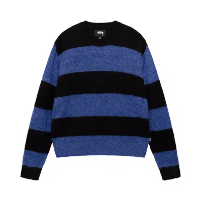 Pre-owned Stussy Big Stripe Crew 'blue' | Men's Size M