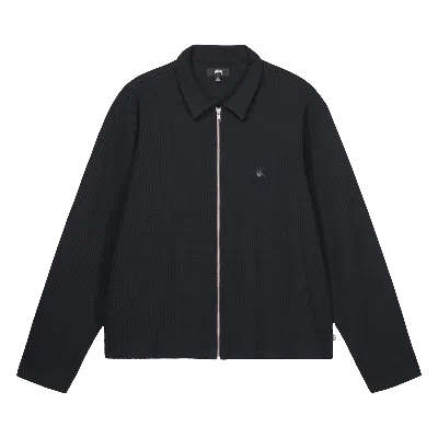 Pre-owned Stussy Big Thermal Zip Shirt 'black'