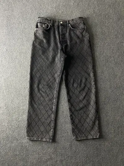 Pre-owned Stussy Stüssy Big'ol Quilted Denim Pants In Black