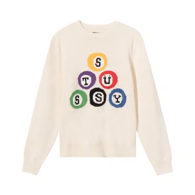 Pre-owned Stussy Billiard Sweater 'natural' In Cream
