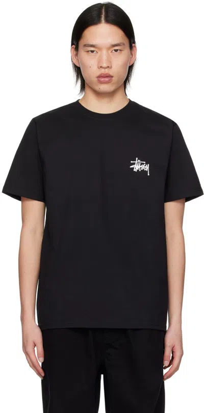 Stussy Black Basic T-shirt In Blac Black