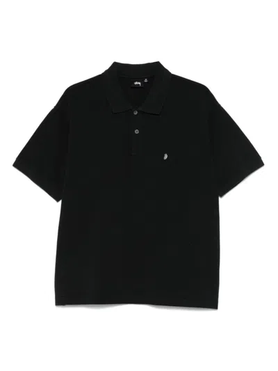Stussy Stüssy Cotton Polo Shirt In Black