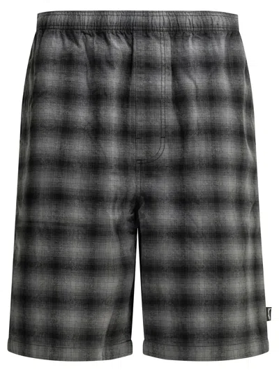 Stussy Black Cotton Shorts In Gray