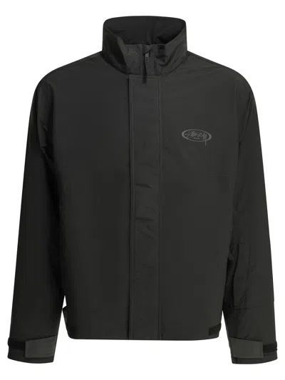 Stussy Black Nylon Jackets Coats