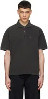 STUSSY BLACK PIGMENT-DYED POLO
