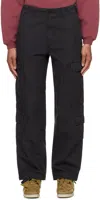 STUSSY BLACK SURPLUS CARGO trousers