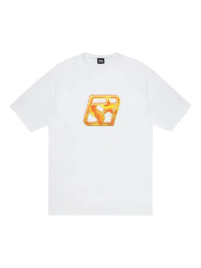 Stussy Blaze Graphic T-shirt In White